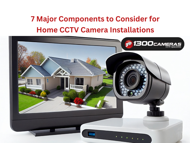 Monitor displaying a house with a CCTV camera and title about home security installations